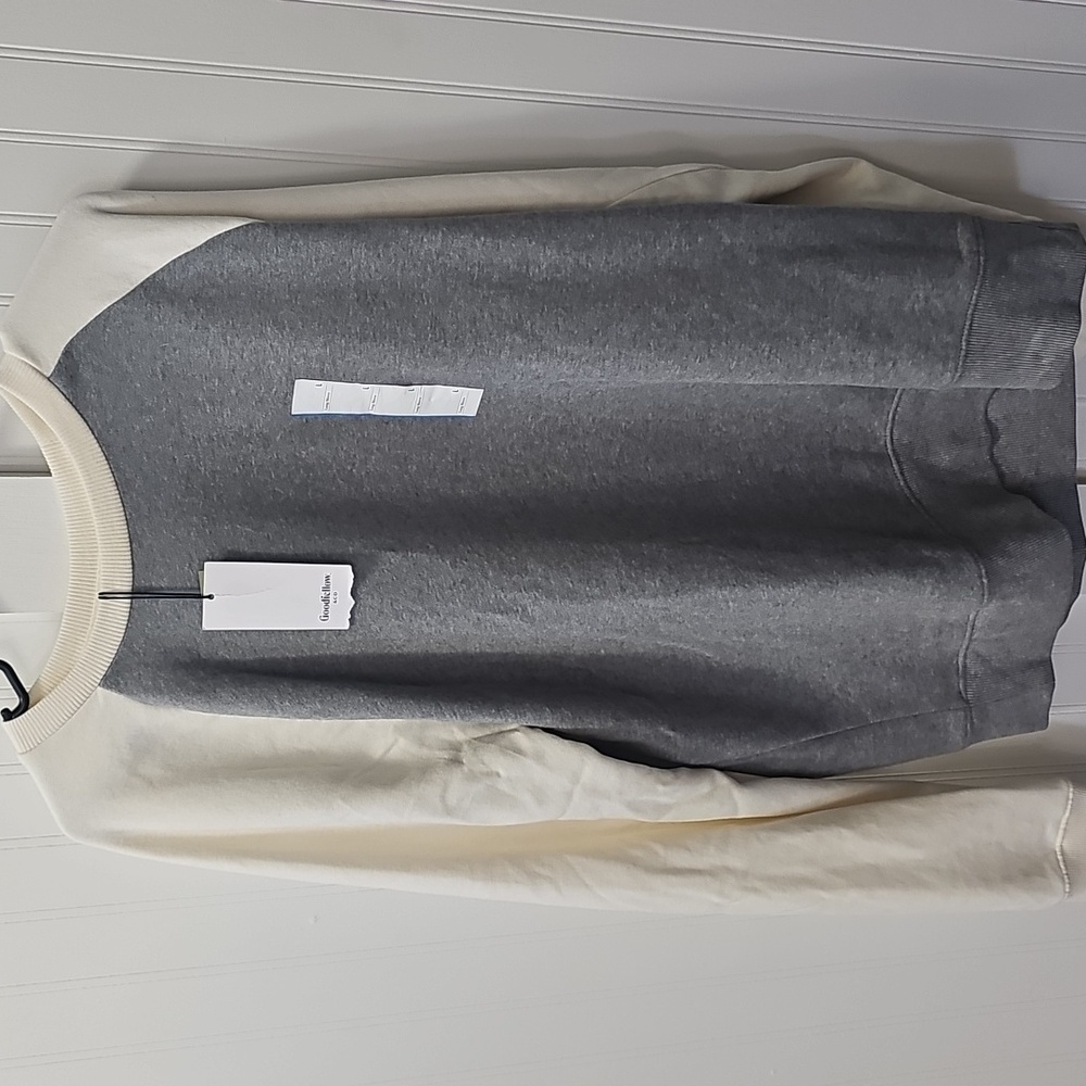 Gray and Cream Men's Sweater
